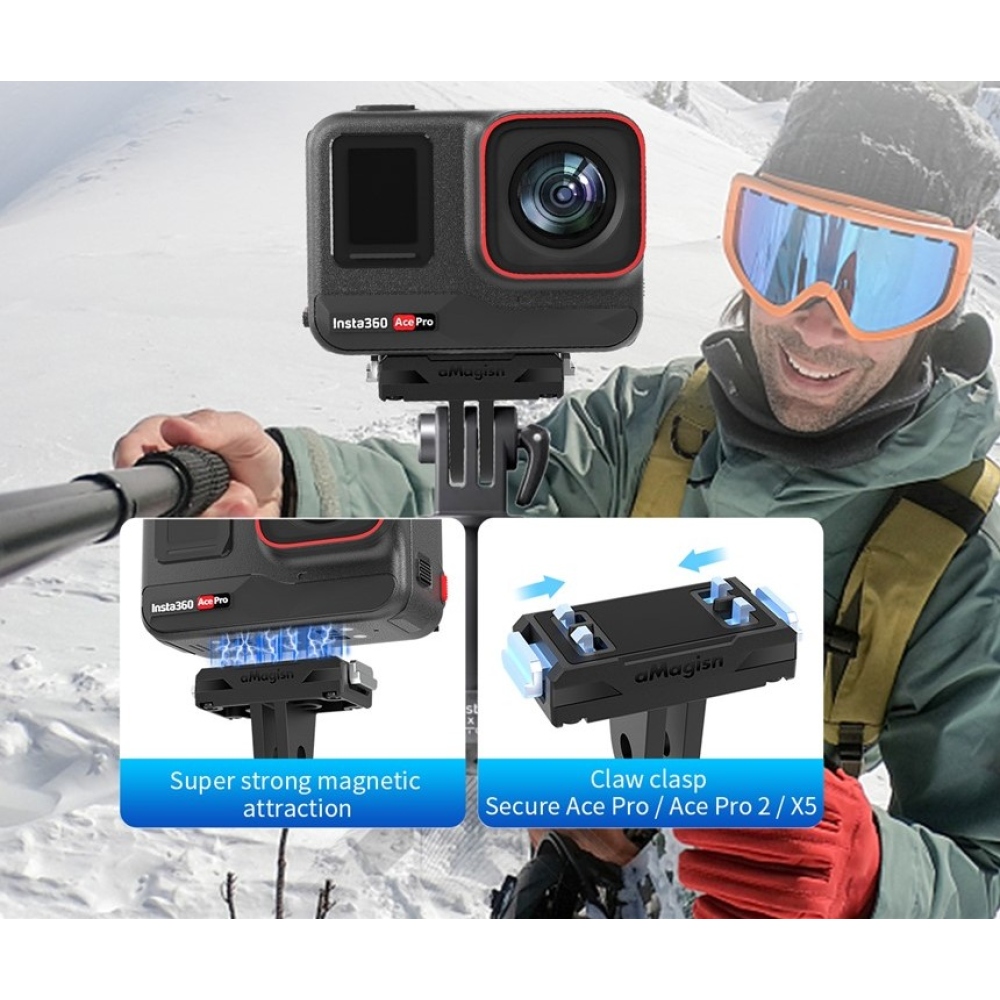 AMAGISN magnetický rychloupínací adaptér pro Insta360 X5, Ace Pro 2, Ace Pro a Ace