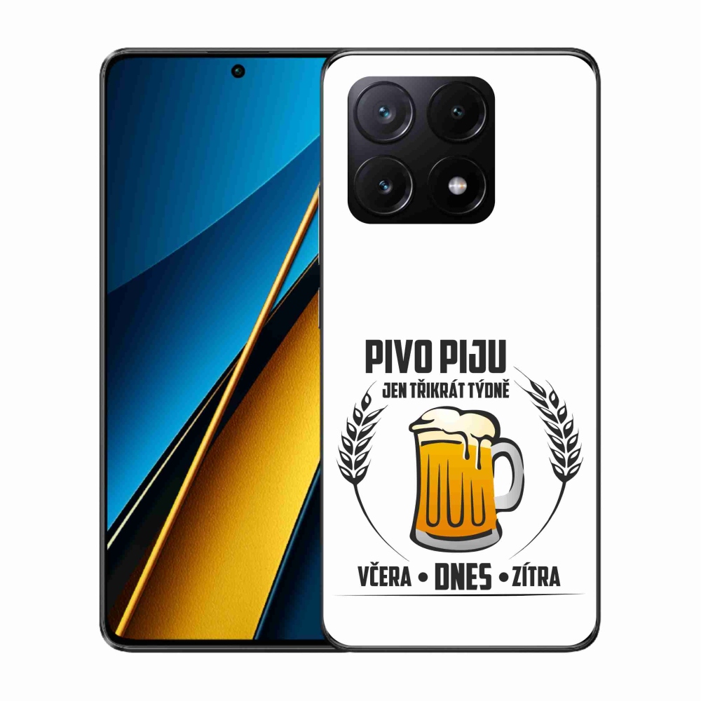 Gelový kryt mmCase na Xiaomi Poco X6 Pro 5G - pivní motiv bílé pozadí