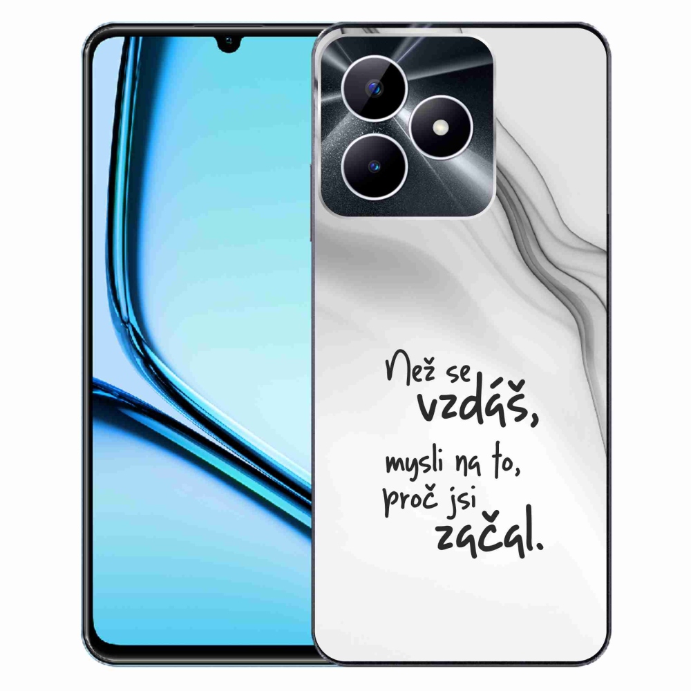 Gelový kryt mmCase na Realme Note 50 - citát 2 bílé pozadí