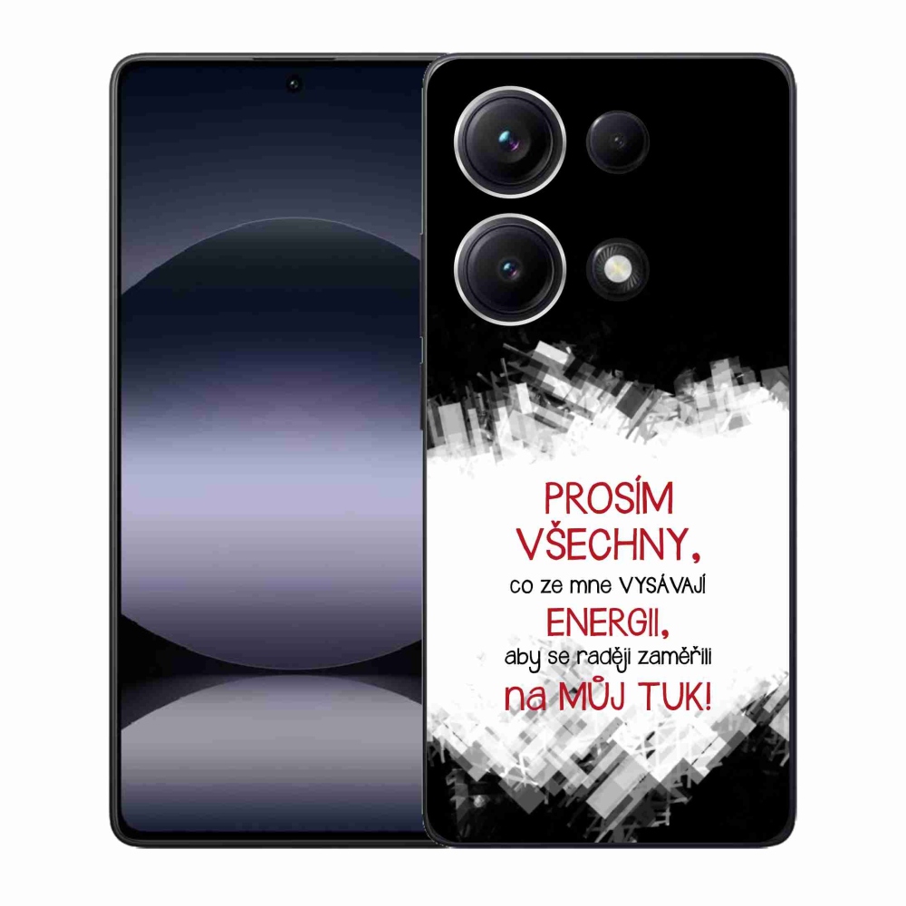 Gelový kryt mmCase na Xiaomi Redmi Note 14S - vtipný text 1 červený
