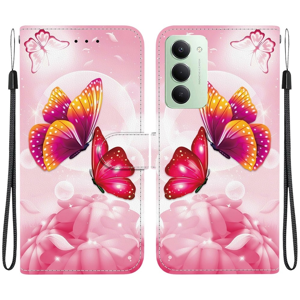 Versatile knížkové pouzdro na Xiaomi Redmi 15 4G (171mm) - růžoví motýli