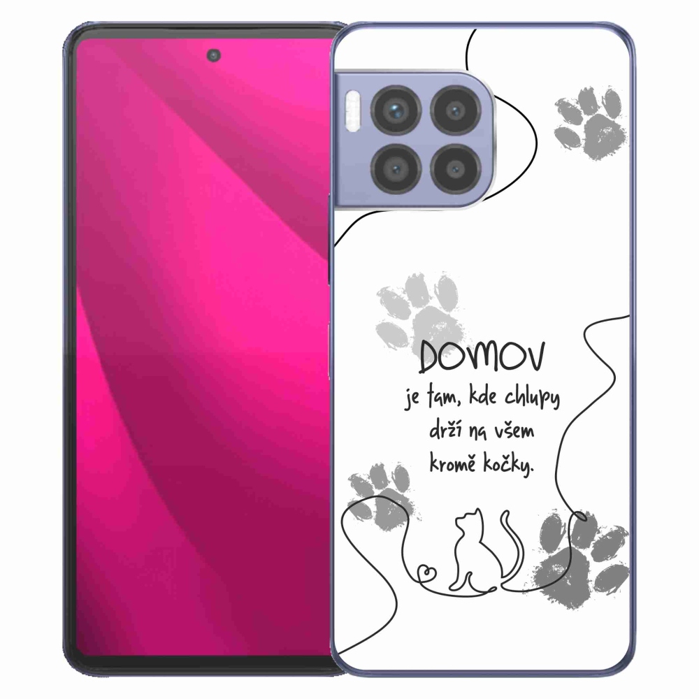 Gelový kryt mmCase na T-Mobile T Phone 2 Pro - kočičí motiv bílé pozadí
