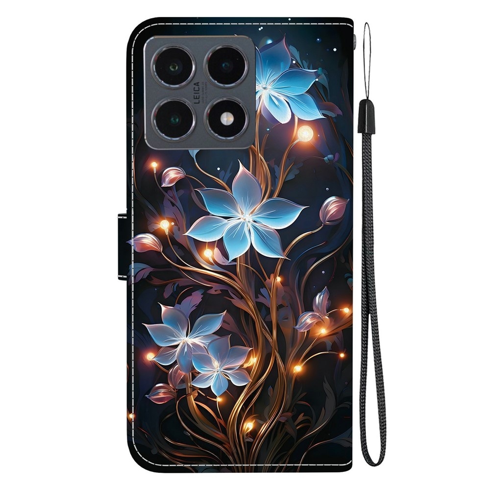 Versatile knížkové pouzdro na Xiaomi 15T - modré květy