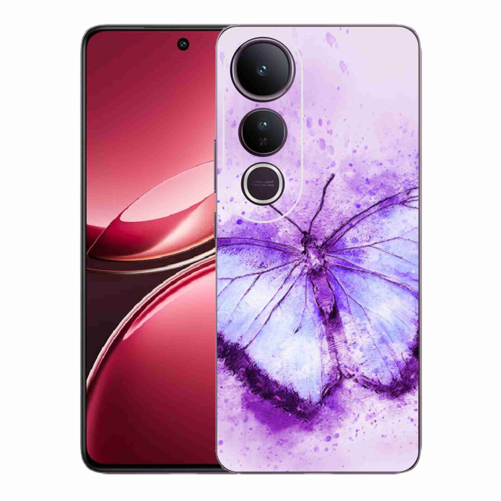 Gelový kryt mmCase na Vivo V50 Lite 4G/5G - fialový motýl