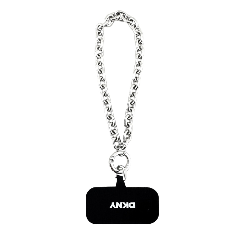 DKNY PU Leather Metal Logo Wrist Chain MagSafe Zadní Kryt pro iPhone 17 Pro Pink