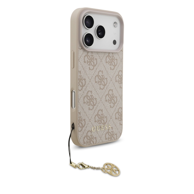 Guess 4G Charm Zadní Kryt pro iPhone 17 Pro Tone on Tone Pink