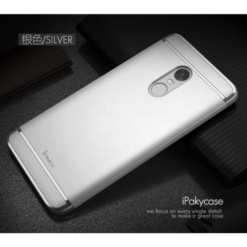 Luxusní 3v1 obal na mobil Xiaomi Redmi Note 4X - stříbrný