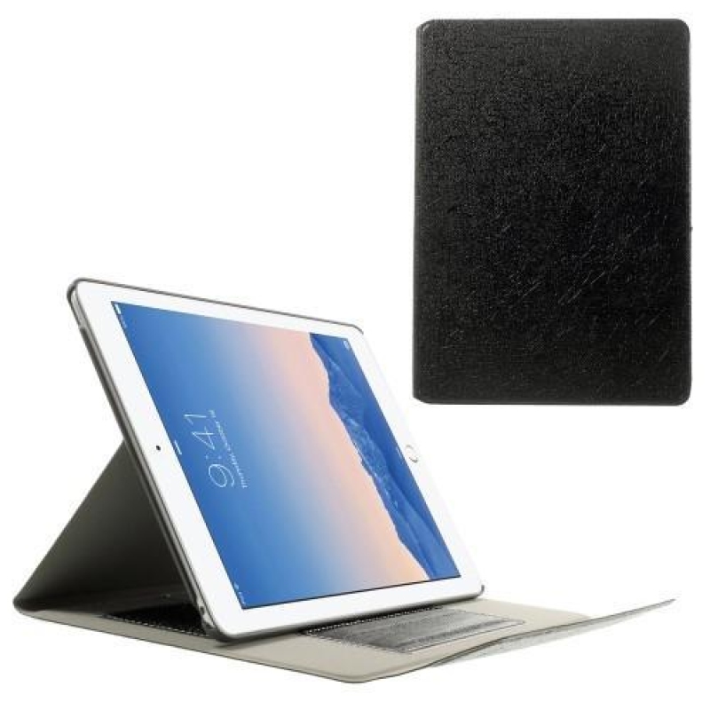 Luxy PU kožené pouzdro s texturou na iPad Air 2 - černé