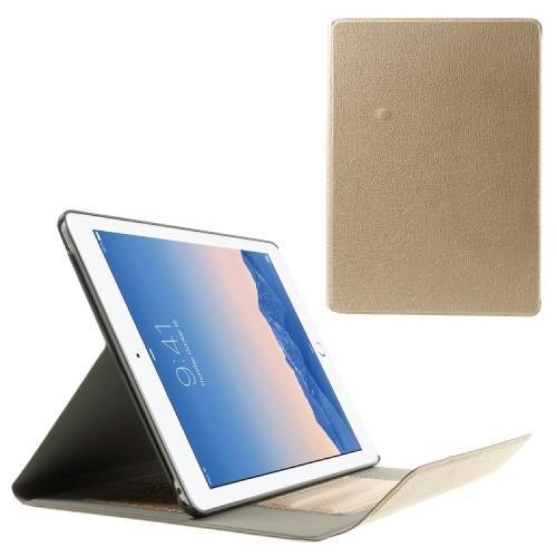 Luxy PU kožené pouzdro s texturou na iPad Air 2 - champagne