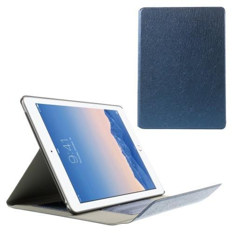 Luxy PU kožené pouzdro s texturou na iPad Air 2 - tmavěmodré