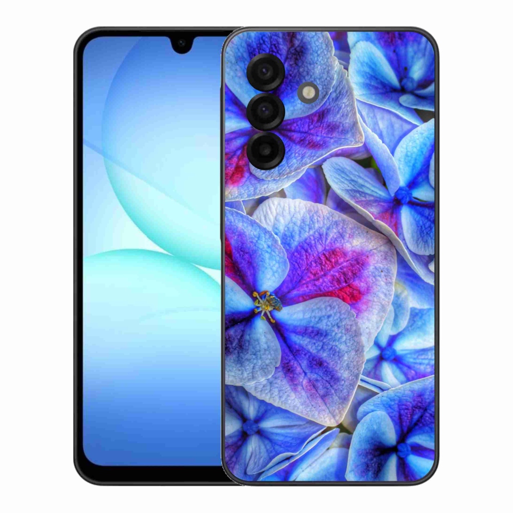 Gelový kryt mmCase na Samsung Galaxy A17 4G/5G - modré květy 1
