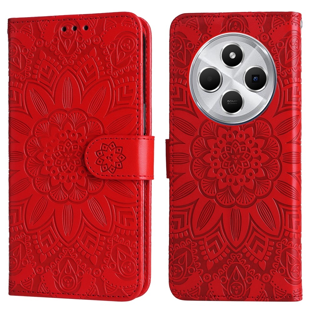 Sunflower knížkové pouzdro na Xiaomi Redmi 14C/Poco C75 - červené