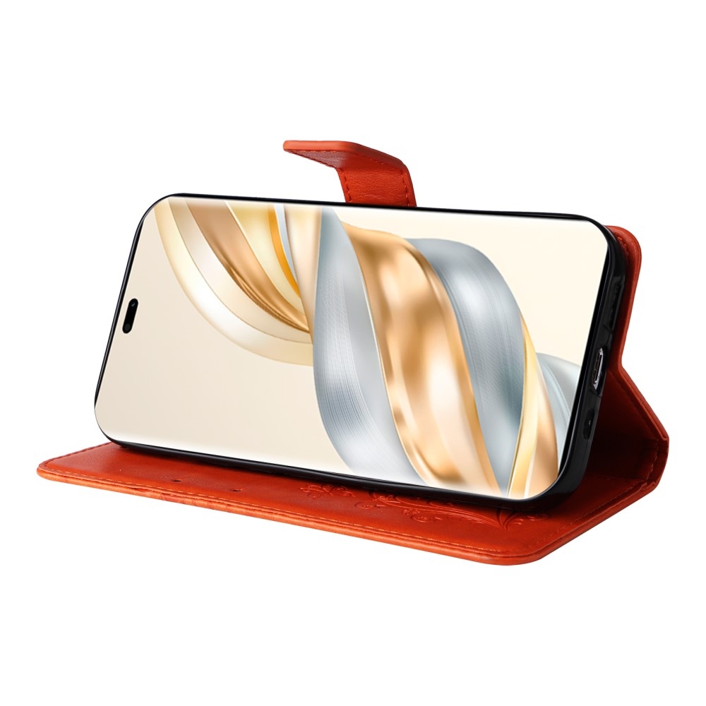 Big Butterfly knížkové pouzdro na Honor Magic 7 Lite 5G - oranžové