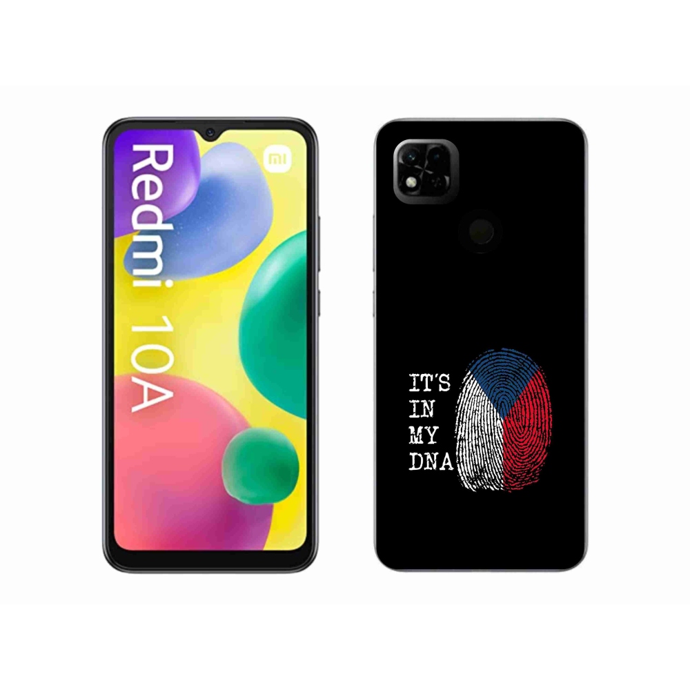 Gelový kryt mmCase na Xiaomi Redmi 10A - vlajka otisk prstu černé pozadí
