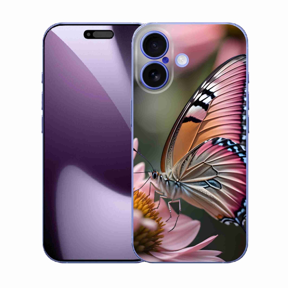 Gelový kryt mmCase na iPhone 17 - barevný motýl