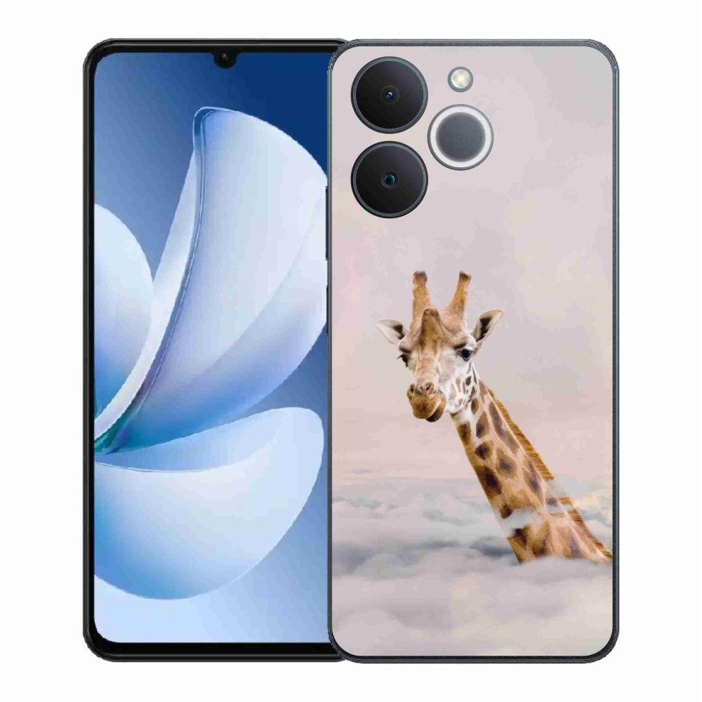 Gelový kryt mmCase na Realme Note 70T - žirafa v oblacích