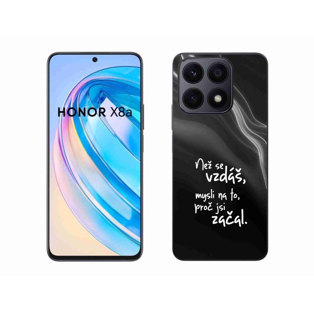 Gelový kryt mmCase na Honor X8a - citát 2 černé pozadí