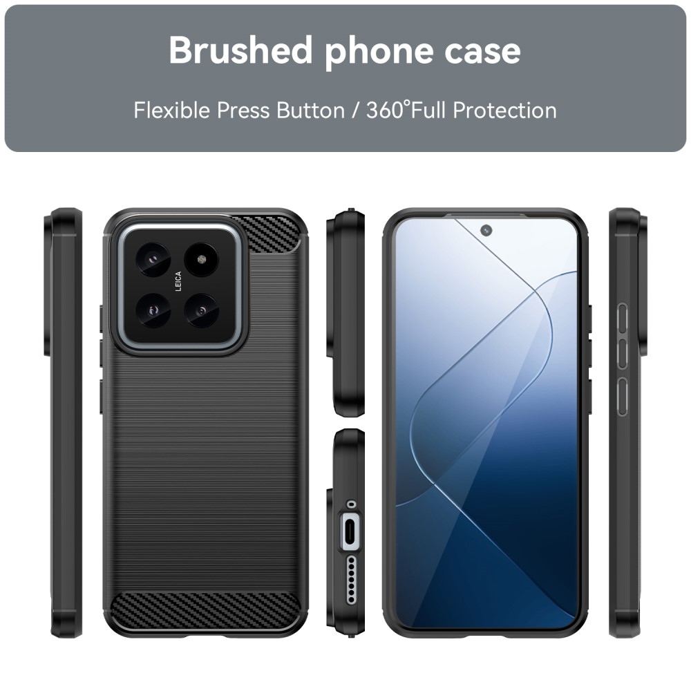 Carbon odolný gelový obal na Xiaomi 14 - černý