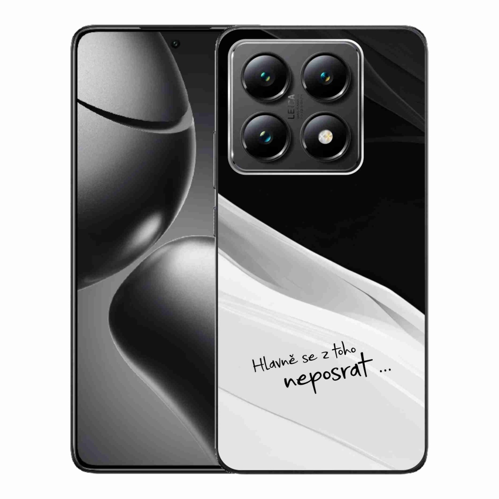 Gelový kryt mmCase na Xiaomi 14T - vtipný text 13 bíločerné pozadí