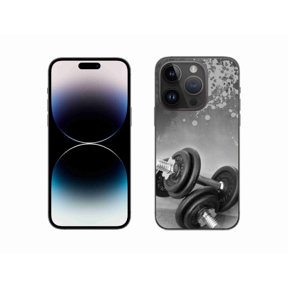 Gelový kryt mmCase na iPhone 14 Pro 6.1 - činky 1