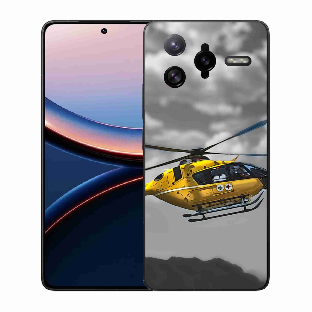 Gelový kryt mmCase na Xiaomi Poco F7 Ultra - žlutá helikoptéra