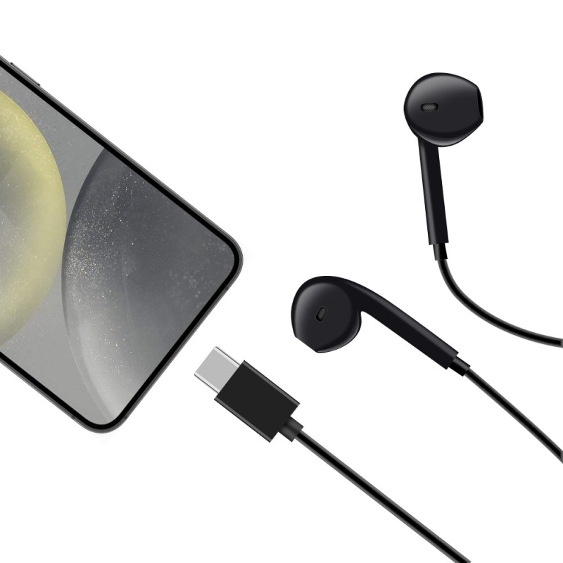 OBAL:ME Drátová Sluchátka USB-C Black