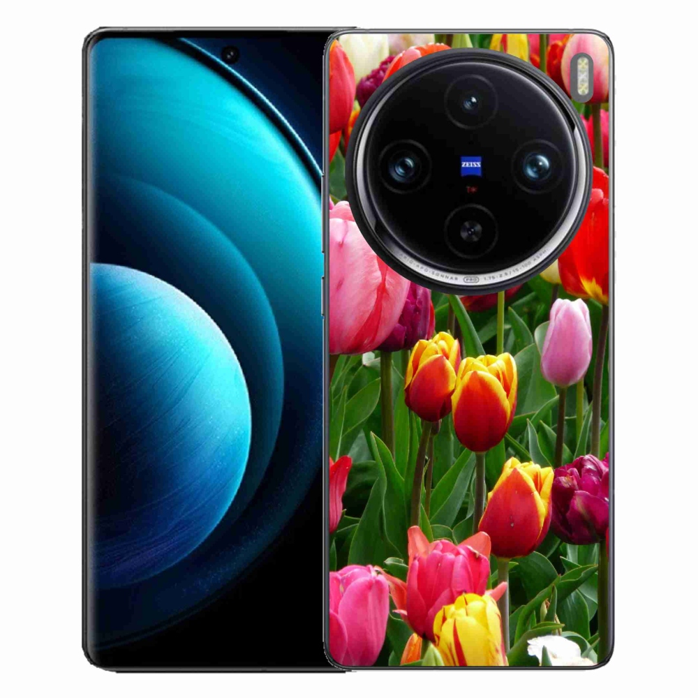 Gelový kryt mmCase na Vivo X100 Pro 5G - tulipány