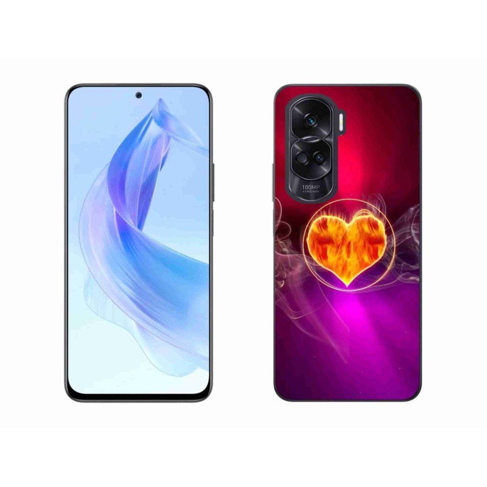 Gelový kryt mmCase na Honor 90 Lite - ohnivé srdce