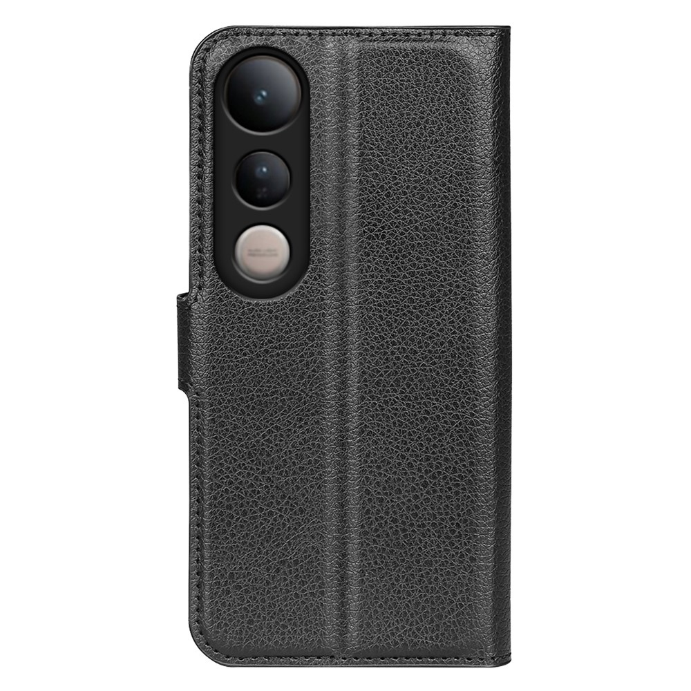 Litchi knížkové pouzdro na Vivo V50 Lite 4G/5G - černé