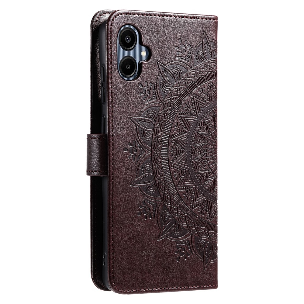 Mandala knížkové pouzdro na Samsung Galaxy A06 4G - hnědé