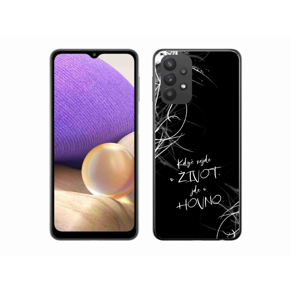 Gelový kryt mmCase na Samsung Galaxy A32 5G - vtipný text 16 černé pozadí