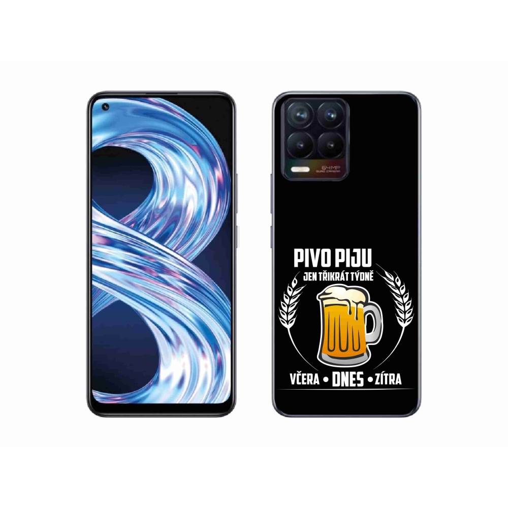 Gelový kryt mmCase na Realme 8 Pro - pivní motiv černé pozadí