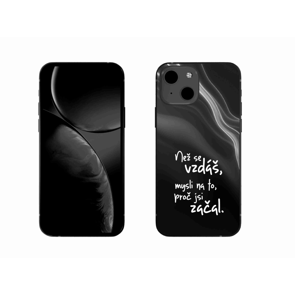 Gelový kryt mmCase na iPhone 13 6.1 - citát 2 černé pozadí