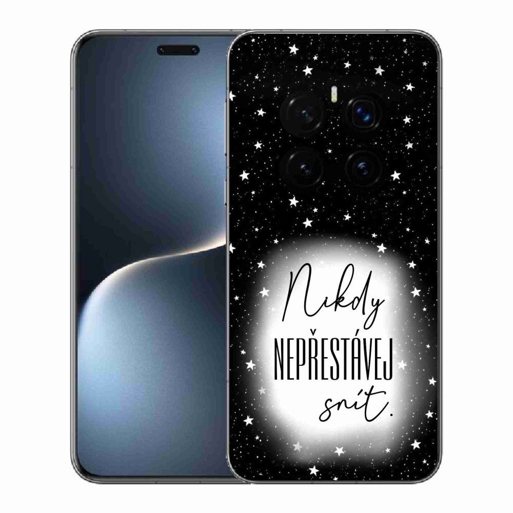 Gelový kryt mmCase na Honor Magic 7 Pro 5G - citát 1 bíločerné pozadí