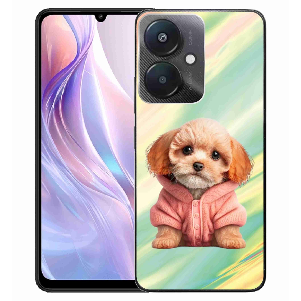 Gelový kryt mmCase na Xiaomi Redmi 13C 5G - štěně ve svetru