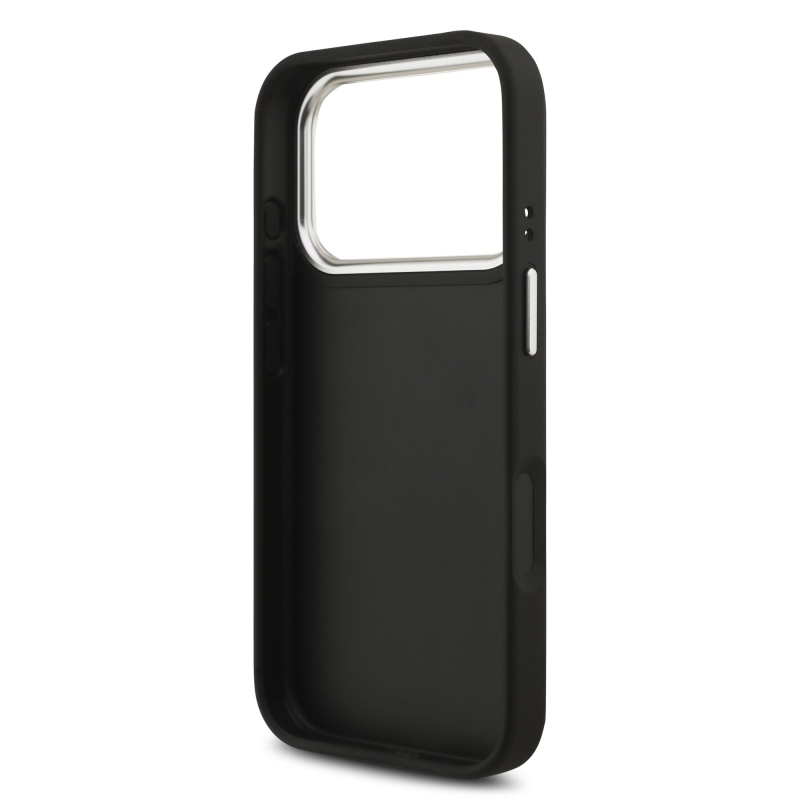 Guess PU Grained 4G Metal Logo Zadní Kryt pro iPhone 17 Pro Black