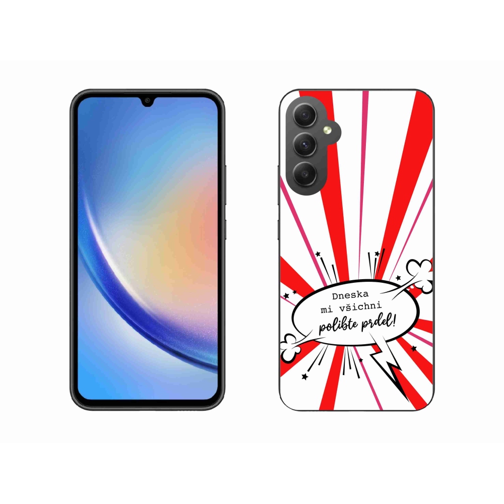 Gelový kryt mmCase na Samsung Galaxy A34 5G - vtipný text 15 bílé pozadí