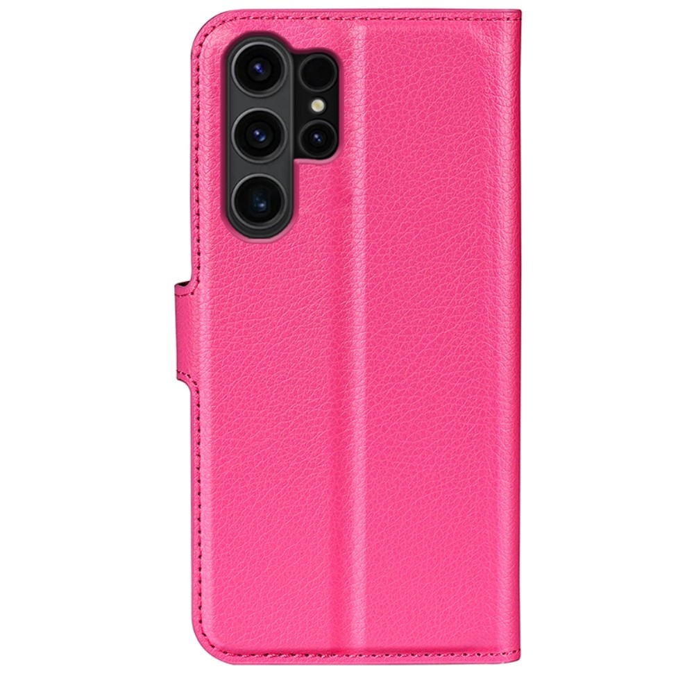 Litchi knížkové pouzdro na Samsung Galaxy S24 Ultra - rose