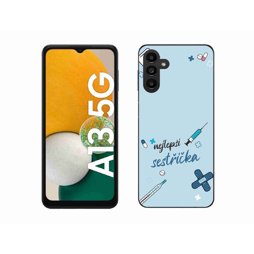 Gelový kryt mmCase na Samsung Galaxy A13 5G - nejlepší sestřička modré pozadí