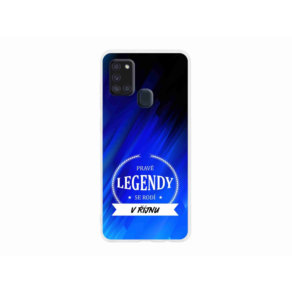 Gelový kryt mmCase na Samsung Galaxy A21s - legendy v říjnu modré pozadí