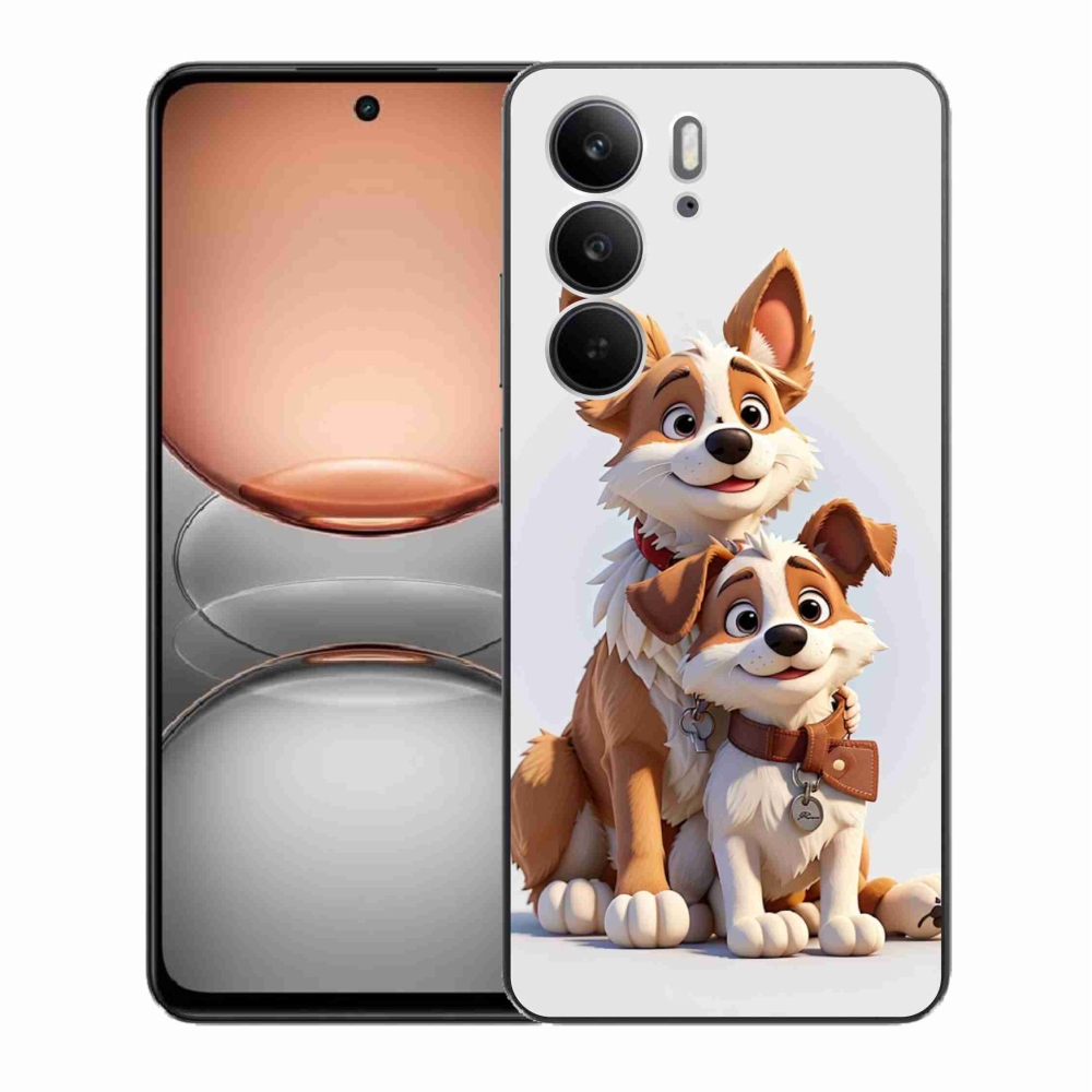 Gelový kryt mmCase na Realme C75 - kreslení psi