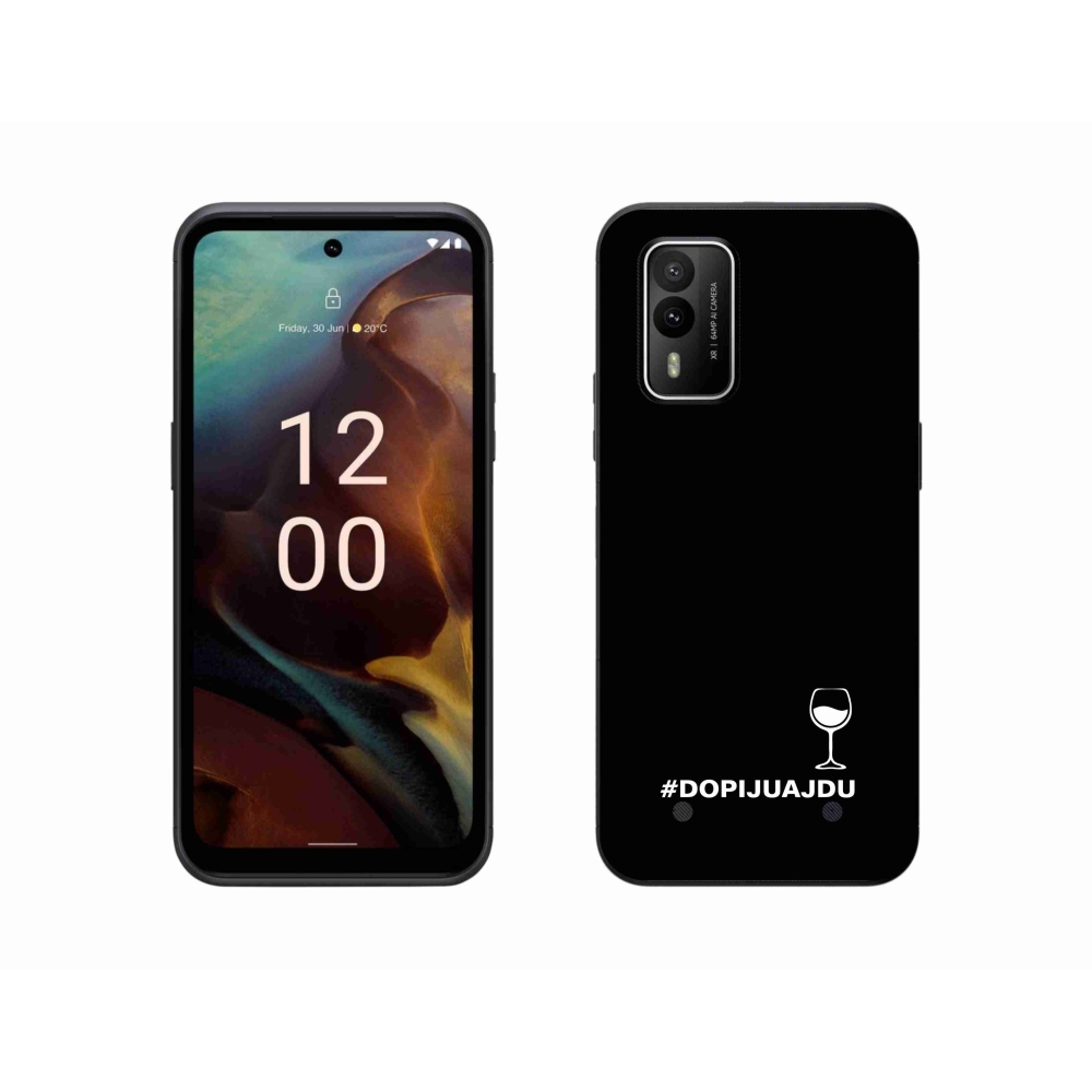 Gelový kryt mmCase na Nokia XR21 - vinný motiv černé pozadí
