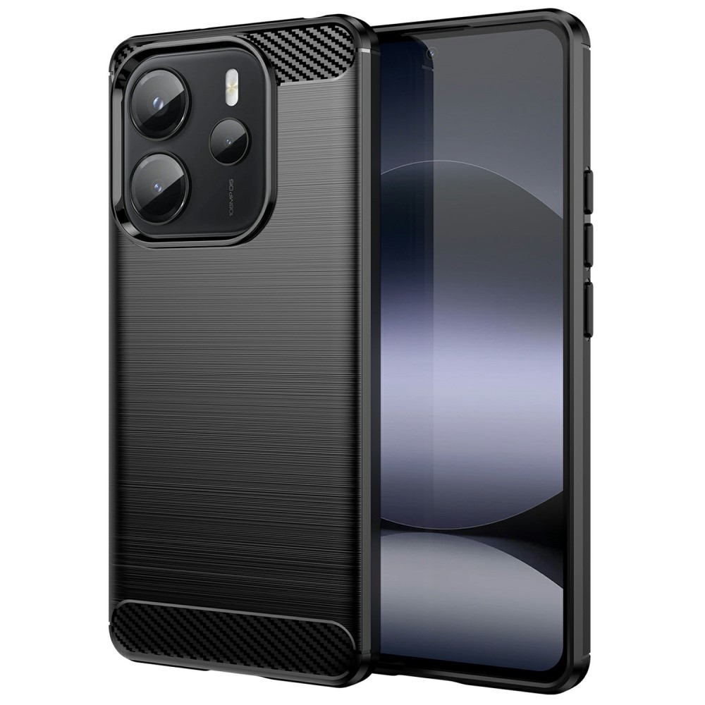 Carbon odolný gelový obal na Xiaomi Redmi Note 14 - černý