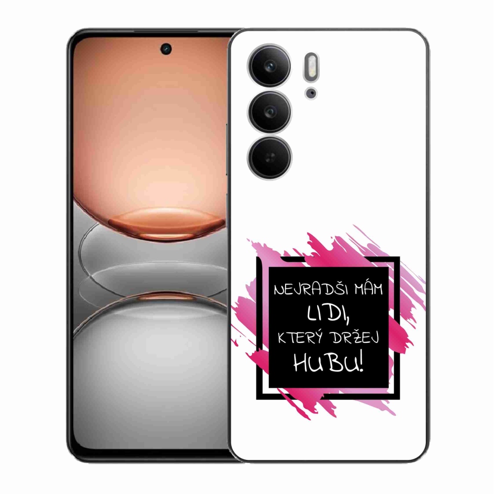 Gelový kryt mmCase na Realme C75 - vtipný text 7 černobílé pozadí