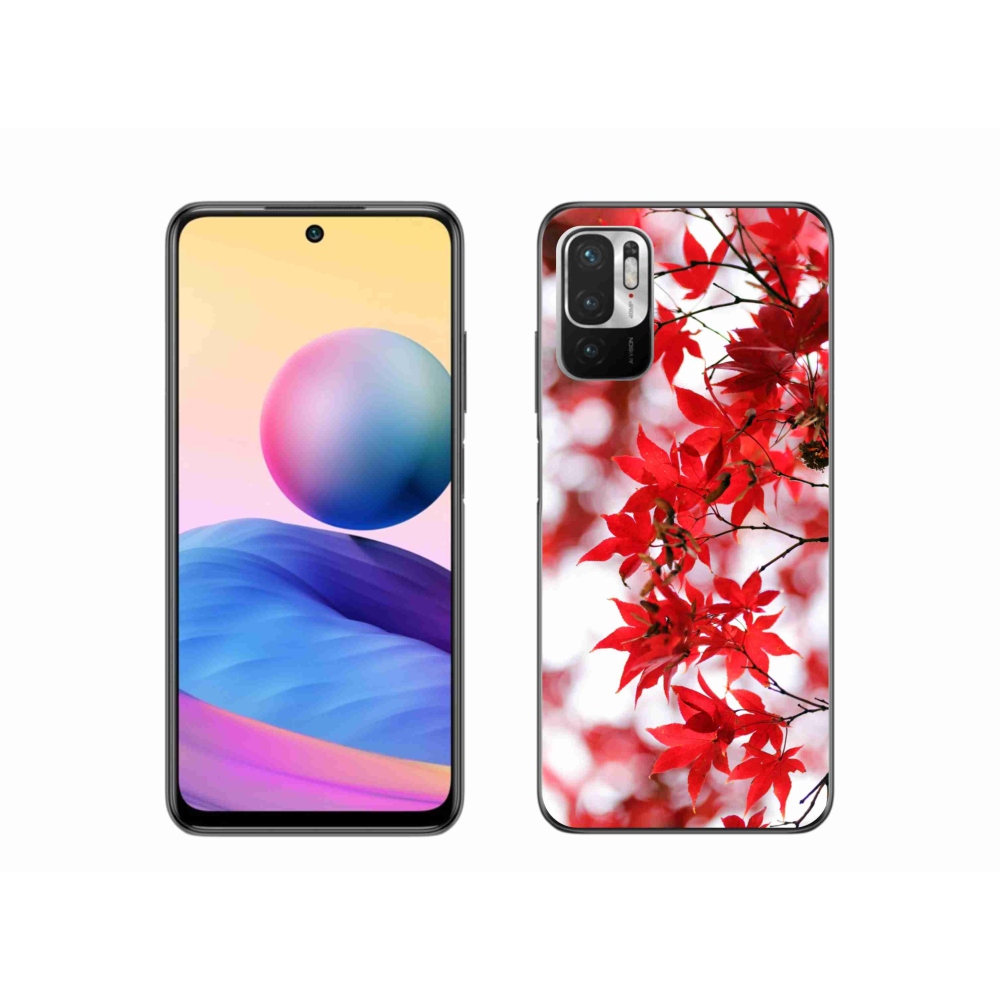 Gelový kryt mmCase na Xiaomi Poco M3 Pro/5G - červené listy