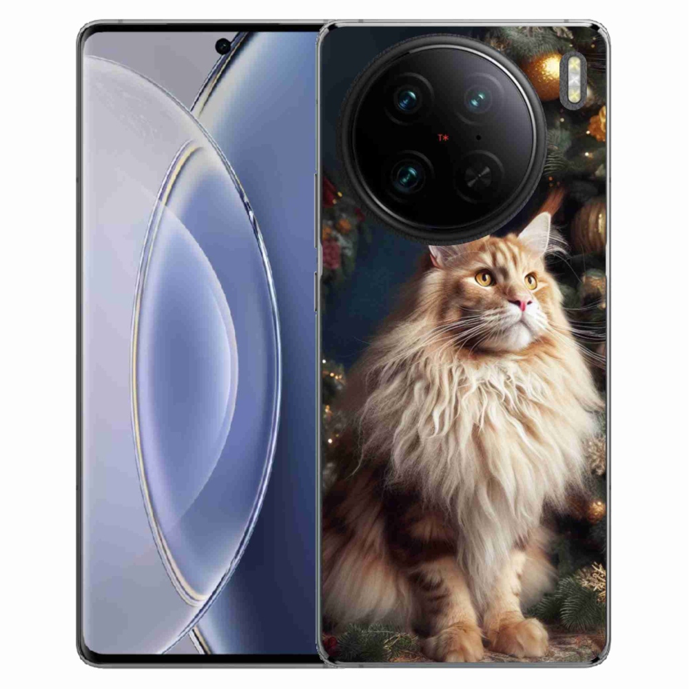 Gelový kryt mmCase na Vivo X90 Pro - kočka u stromku