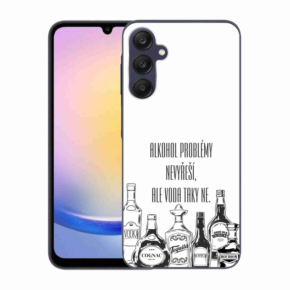 Gelový kryt mmCase na Samsung Galaxy A25 5G - vtipný text bílé pozadí