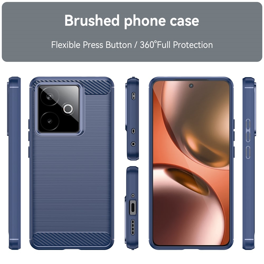 Carbon odolný gelový obal na Realme GT 7 5G/GT 7T 5G - modrý