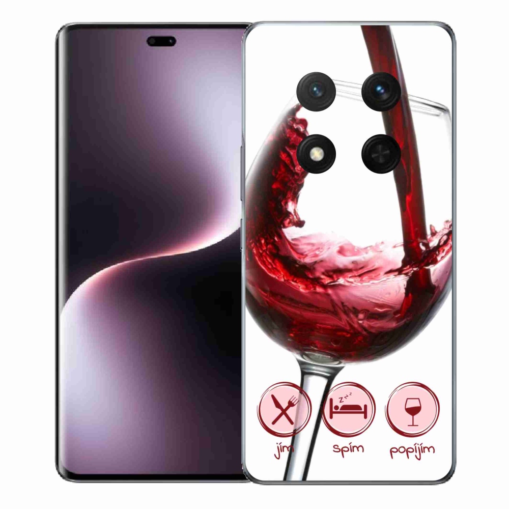 Gelový kryt mmCase na Honor Magic 7 Lite 5G - sklenička vína červené