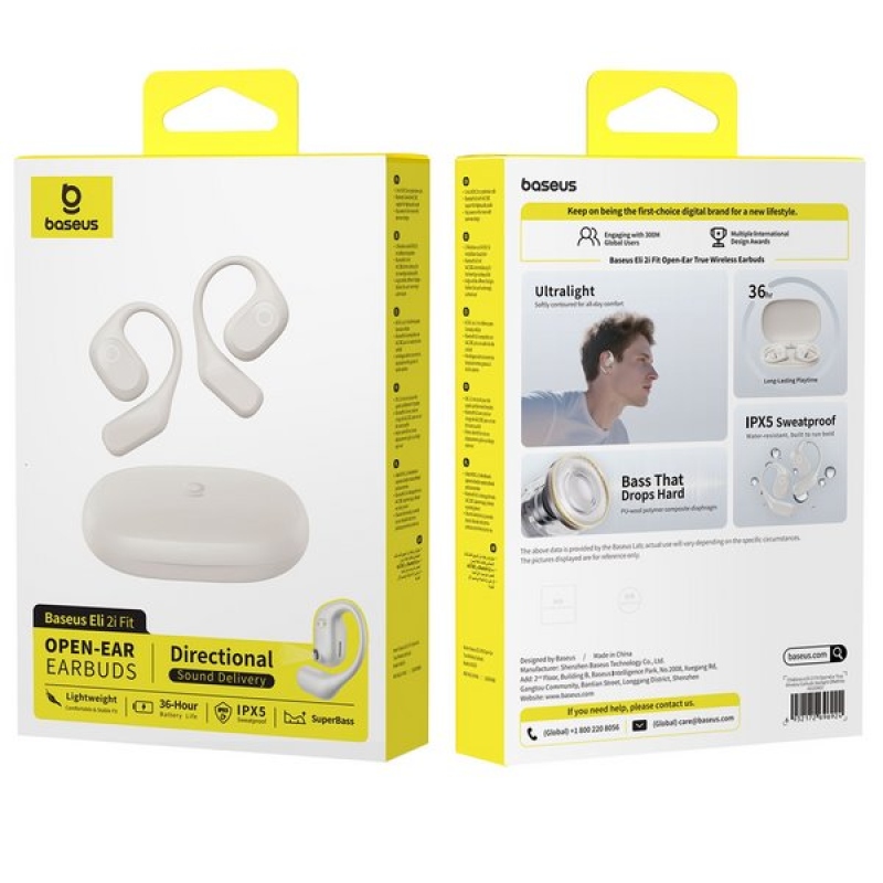 Baseus Eli 2i Fit Bezdrátová Sluchátka Starlight Off-White